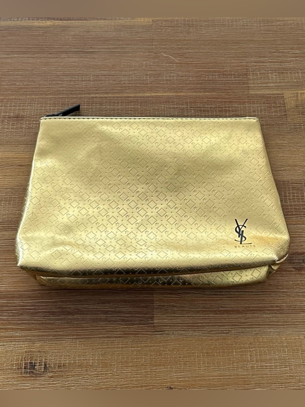 Yves Saint Laurent Beaute Metallic Gold Cosmetic bag